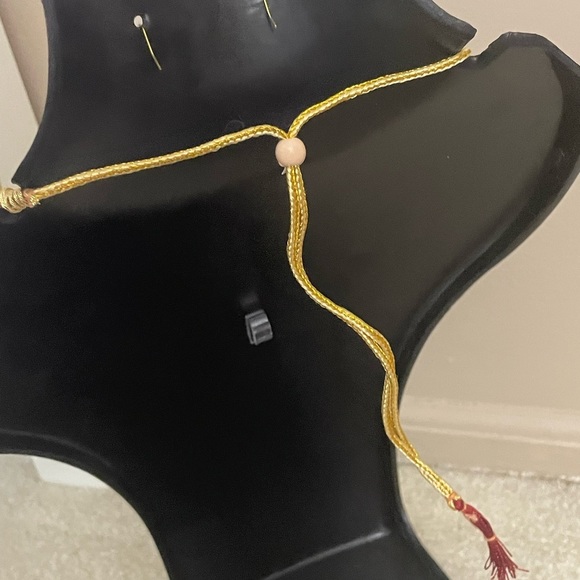 Mint green beads necklace bollywood necklace set - Picture 5 of 7